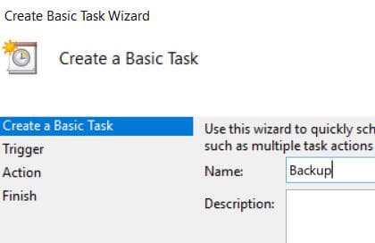 From Trigger select an option and click Next. Selecting the Daily option and clicking Next allows the time and period to be set.