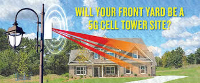 The towers needed to deliver 5G wireless service will be located very close to where people live and work, such as on light pole in front of a house.