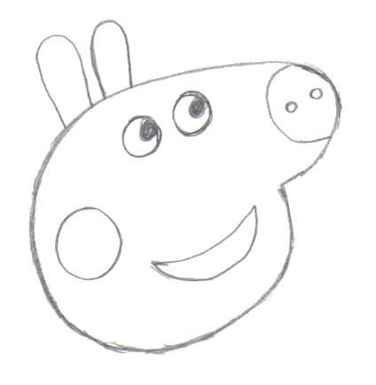 Draw in Peppas nose and mouth.