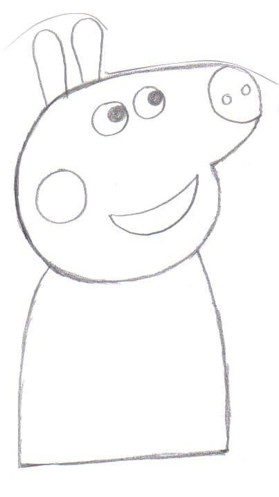 Draw Peppa's body.