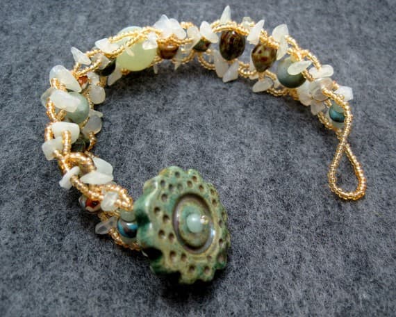 This is a handmade ceramic button. I also frequently use plastic and metal buttons for clasps.