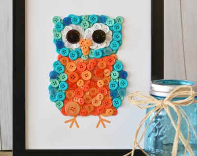 Button Owl Art
