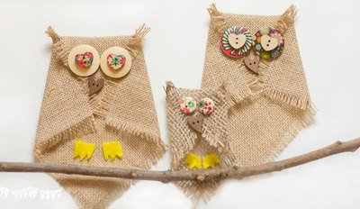 No-Sew Burlap Owls