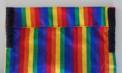 On the opposite C~C 10 1/4" hemmed section, place the 3 1/2" soft-sided Velcro over the hemmed section and down onto the cover.