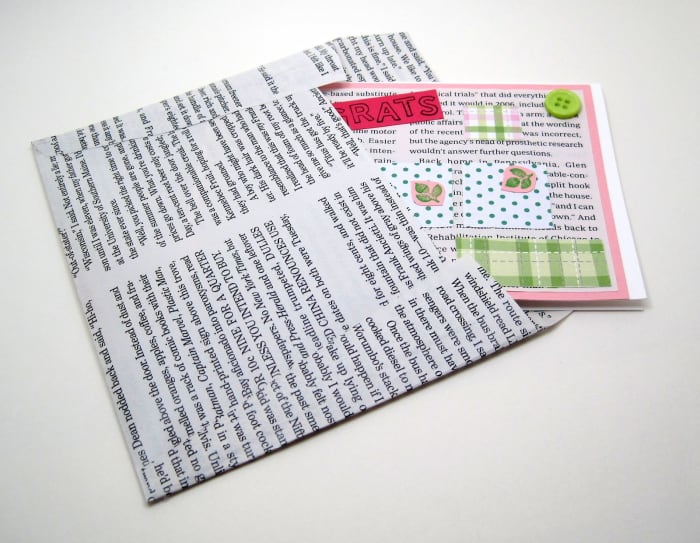 I found an envelope template online that I re-sized to fit my mini cards.