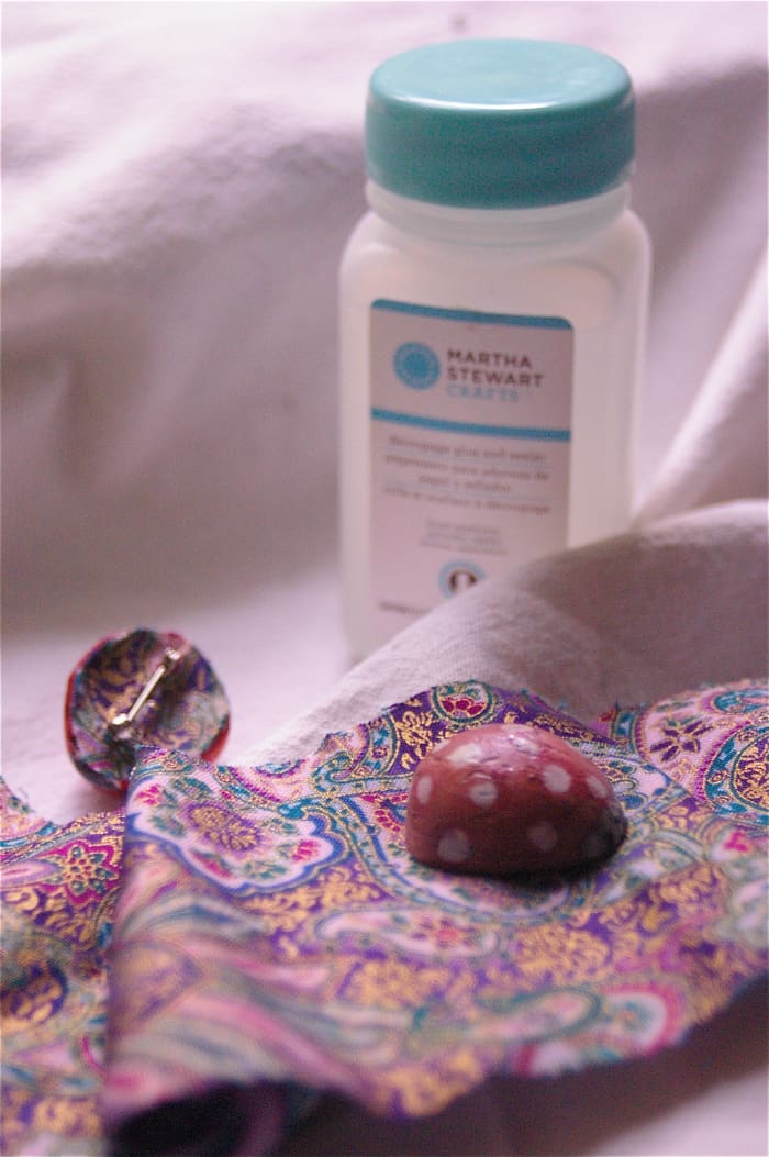 Some of the items you will need to finish your pin beautifully. Material for the backing, a clear top coat finish and of course, a pin mechanism!