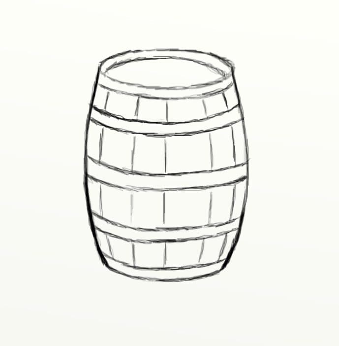 How to Draw a Wooden Barrel