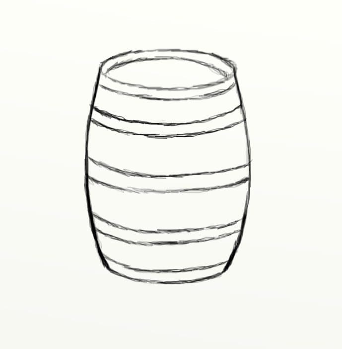 How to Draw a Wooden Barrel