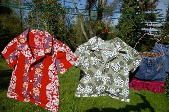 Another creative idea using old shirts—just sew them together at the bottom, and voila! It's a shirt-bag!