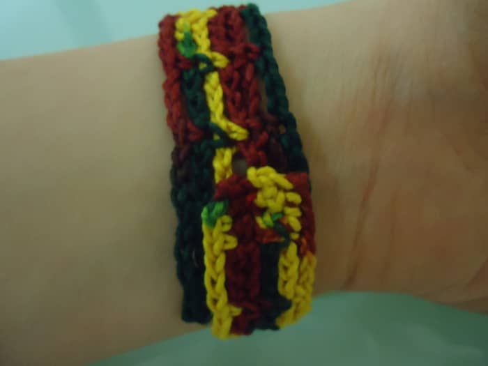 Here is the back view of the closed bracelet. I made the button face inwards so it will not be visible.