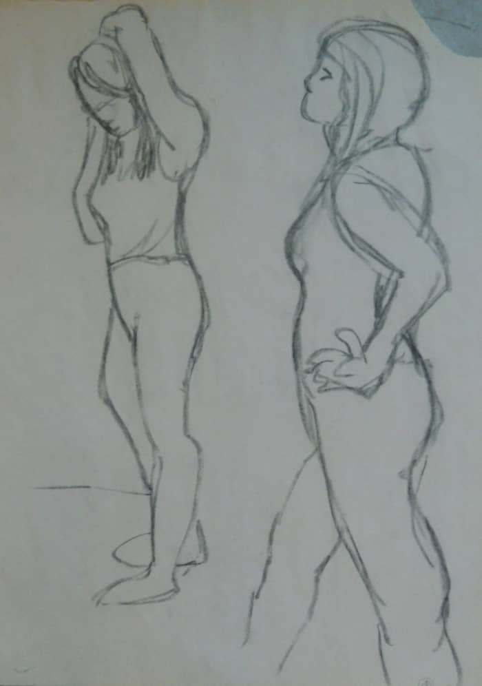 These drawings had a longer duration (about 30 seconds each). You can see that there was time for more detail.