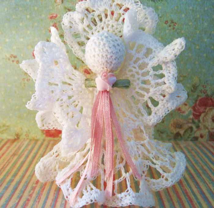 Free Crochet Pattern Victorian Vintage Angel Christmas Ornament