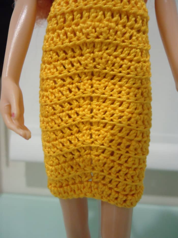 This is what the ridged chevron stitch looks like. The ridges are visible for every two rows of the pattern.