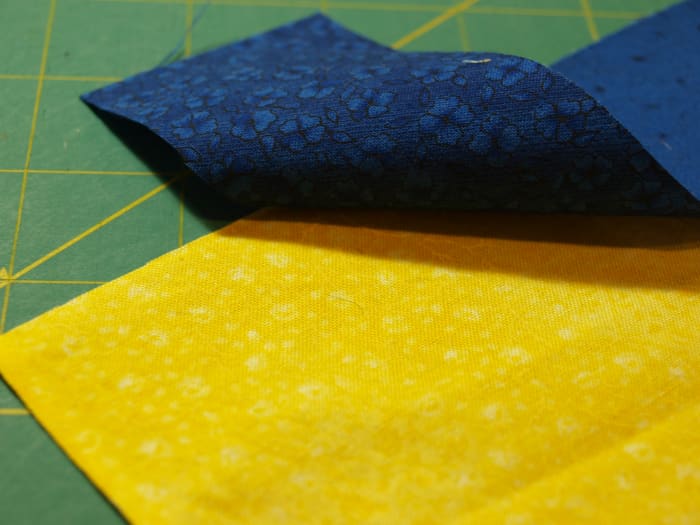 1. With right sides together, sew the accent strip to the border along the long side.