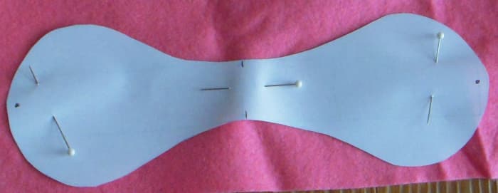 Mark small circles at the ends of the pattern, and dashes at the middle of the pattern. These will help remind you how to line up the fabric pieces when you assemble the ball.