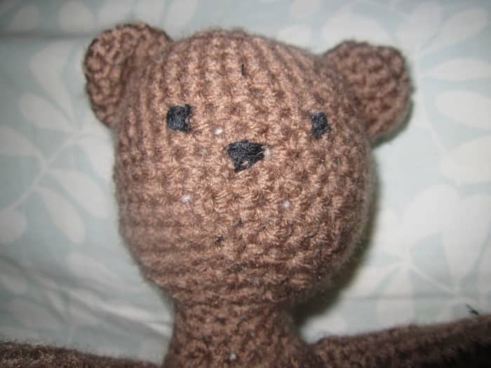 I kept things super simple on this bear's face because the details are going to be in what he's holding.