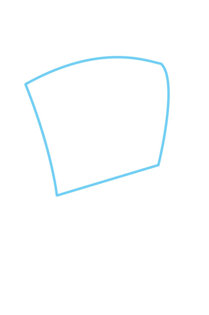 Step 1. Draw the outline of Gir's square-shaped head.