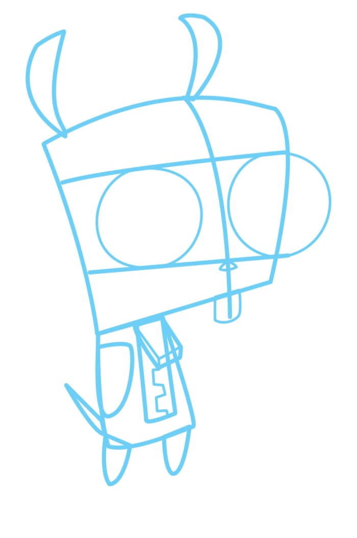 How to Draw Gir From "Invader Zim"