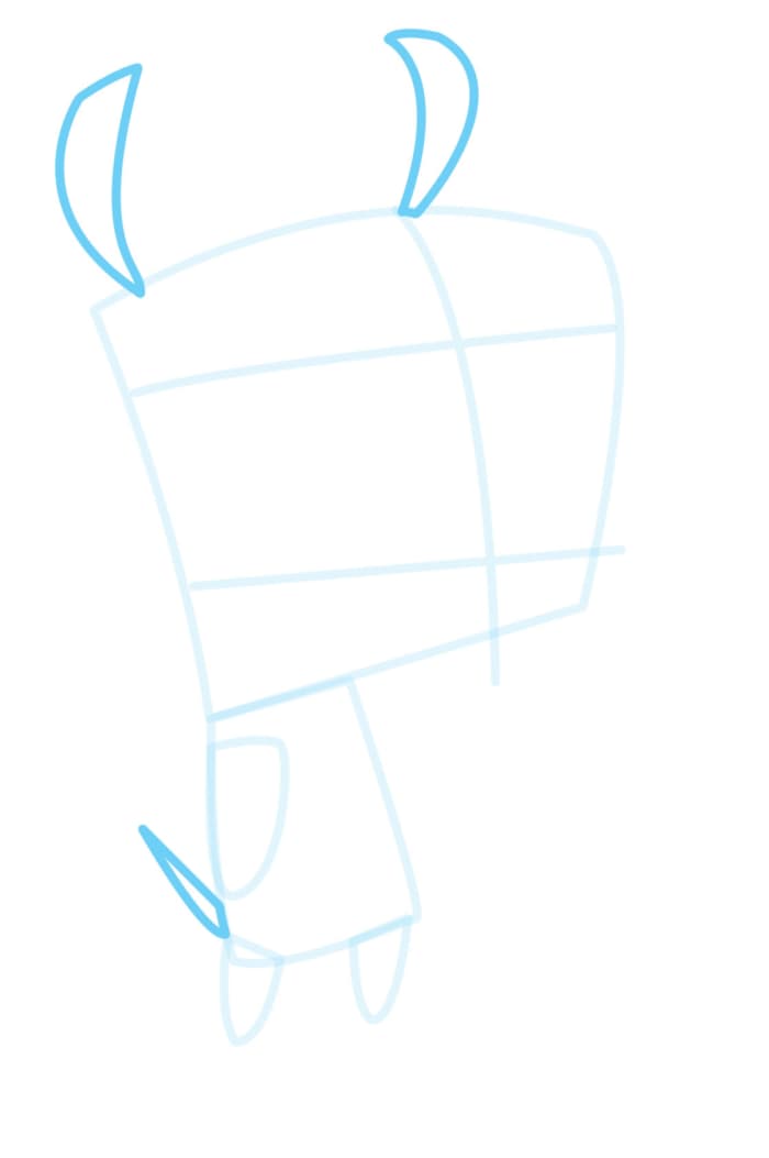 Step 5. Draw additional features—the ears and tail.