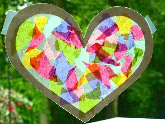 You can also create a suncatcher with a construction paper border. 
