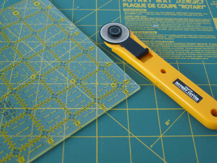 This rotary cutter, ruler and cutting mat aren't just supplies for quilters; any crafter can use them.