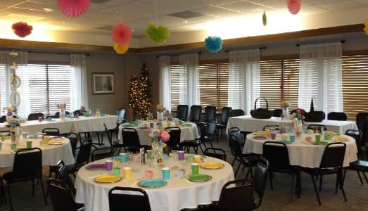 Madi's shower was held at the country club in Hartington. I think that the colorful plates and cups gave the room a very festive look.