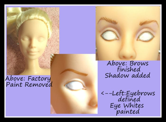 Painting the doll's eyes