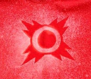Oops! The design bled a little on to the symbol. Keep it simple when it comes to picking a template to use.