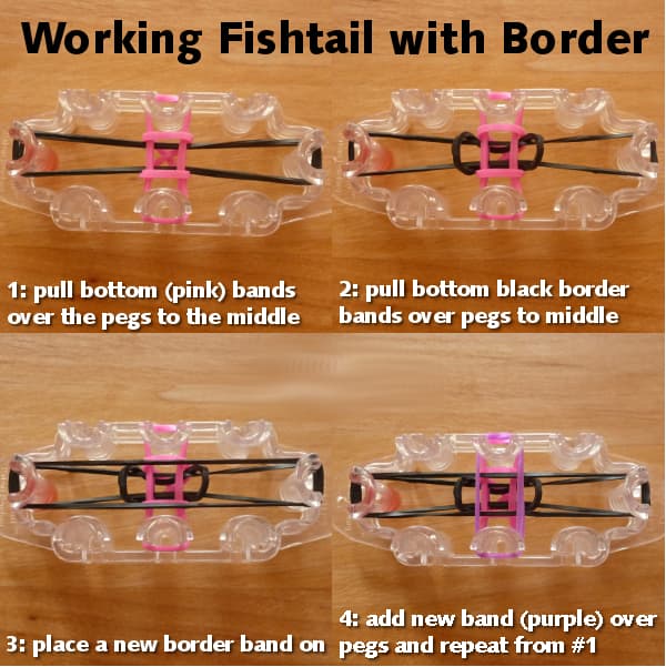 Basic working guide for making fishtail monster tail bracelet with border