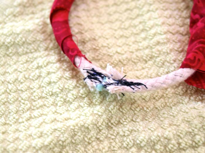 Step 5: Sew the ends together. It doesn't look pretty, but it gets covered by the fabric.