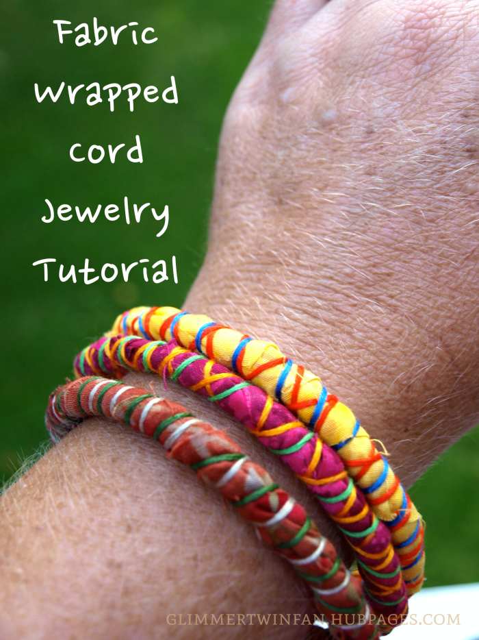 These bright fabric-wrapped cord bracelets are the perfect accessory for almost any outfit.