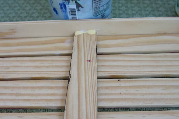 Use wood glue or Liquid Nail to attach side pieces for finished look to your flag sign