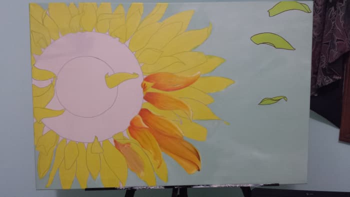 Petals begin to form a dimension when layers of color are added to each one and the different tones are applied.
