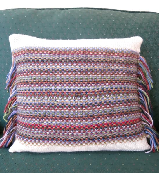 Free Knitting Pattern: Confetti Fringe Pillow or Cup Cozy - HubPages