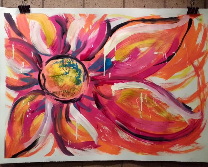 This is the painting that I made while the choir sang, "Ignea Vis" by J. Michael Saunders.