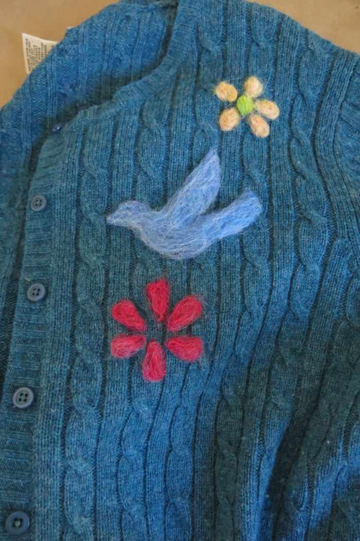 DIY Tutorial Decorate a Sweater With NeedleFelted Designs