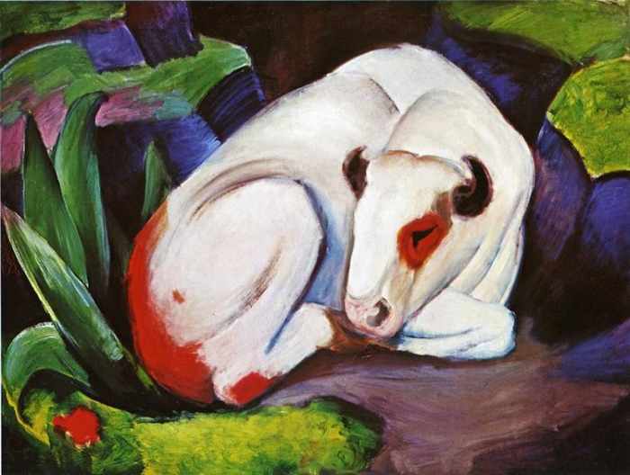 "The Steer (The Bull)" by Franz Marc (1911)