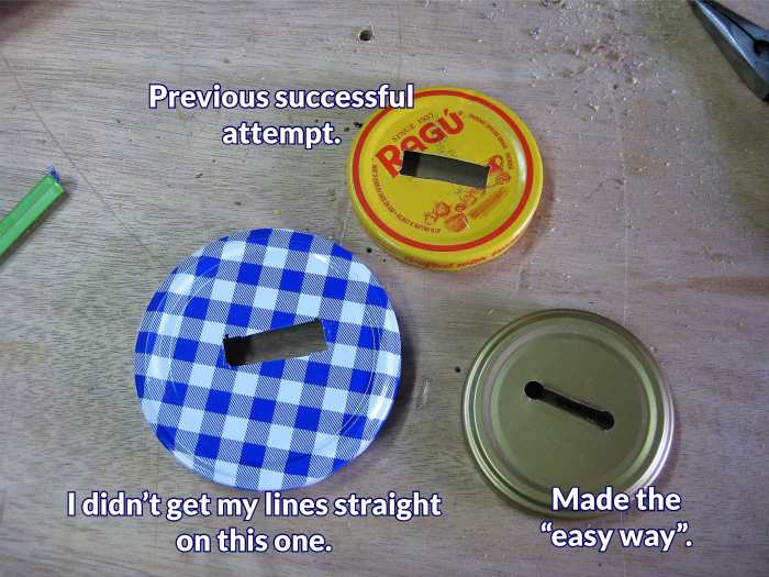 How to Cut Slots in Metal Lids of Glass Jars