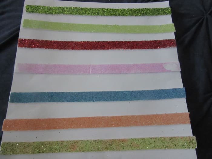 Glitter ribbon made with foam tape. This gives a new dimension to your products.