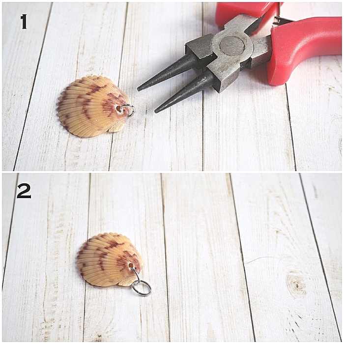 Add rings to the shells for the hook.