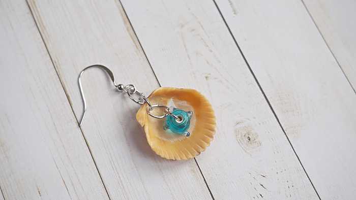 Finish up the earrings by adding the bead.