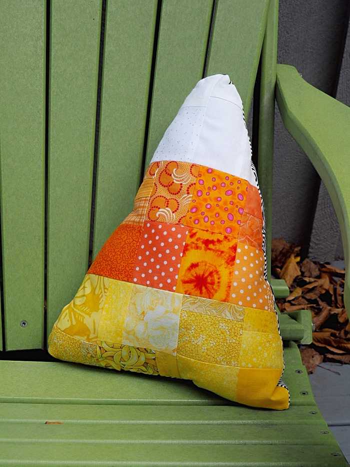 How To Make A Patchwork Candy Corn Throw Pillow Out Of Fabric Scraps FeltMagnet