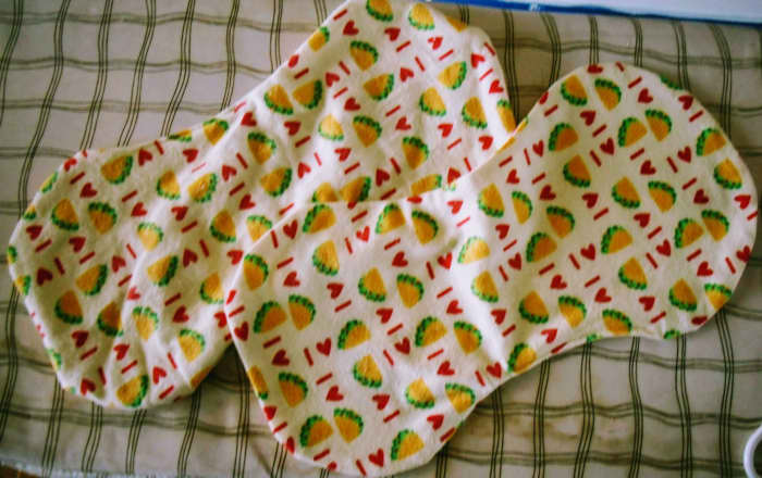 See the difference? No ironed on the left, ironed on the right. The ironed burper looks so polished and complete!