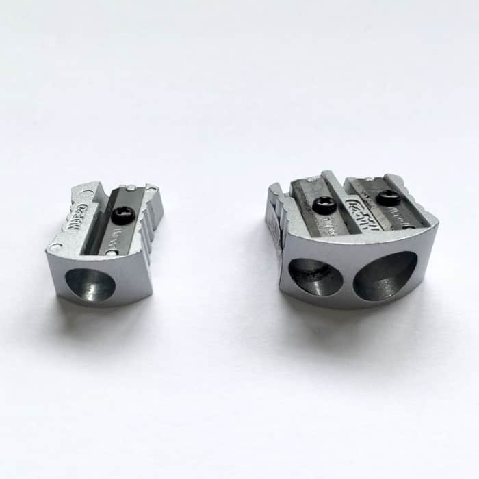 Hand-held pencil sharpeners for artists