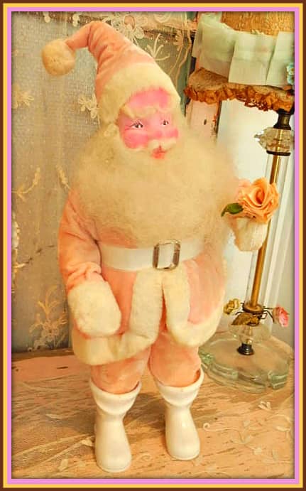 Vintage Santa Clauses Dolls are very popular now especially around charismas time, so if you are looking for one you don't want to miss out on this rare PINK one as they are getting very hard to find.
