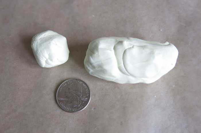 Step 3 for making a decorative clay bird