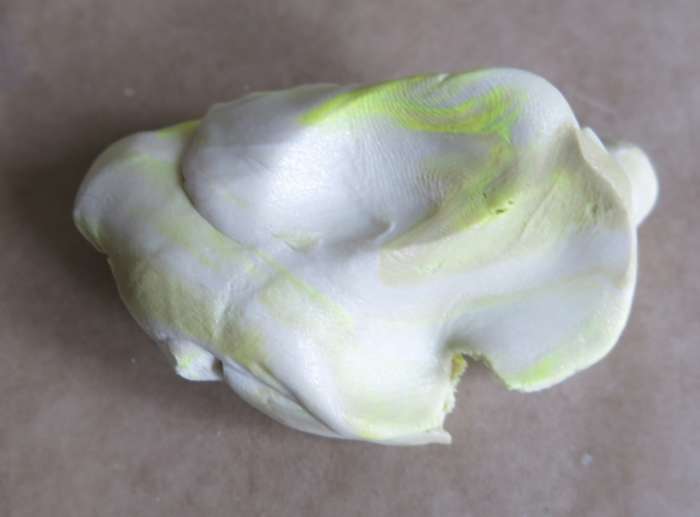 Knead your clay until it is soft and your colors are evenly mixed.