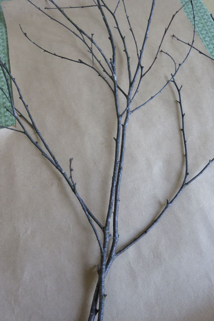 You can double up on your branches to create the shape you want for your flower display