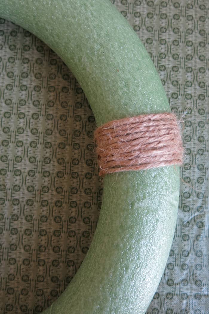 Twine for the fall section (it will be overlapped by the winter section, so I placed this first).