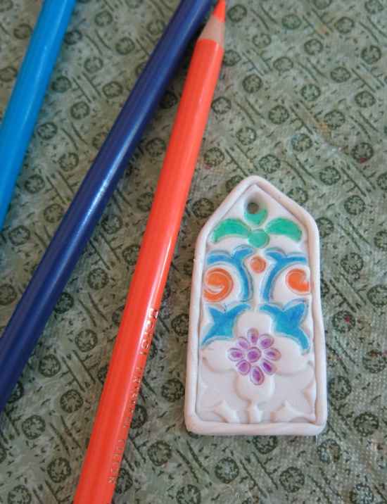 How to Make a "Stained Glass" Polymer Clay Necklace Pendant